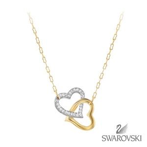 Swarovski match double heart necklace